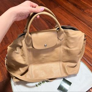 Longchamp Le Pliage Cuir Medium Leather Tote